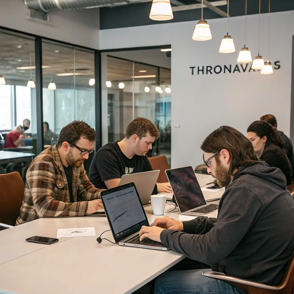 THRONAVEXIS Copywriting Team at Work